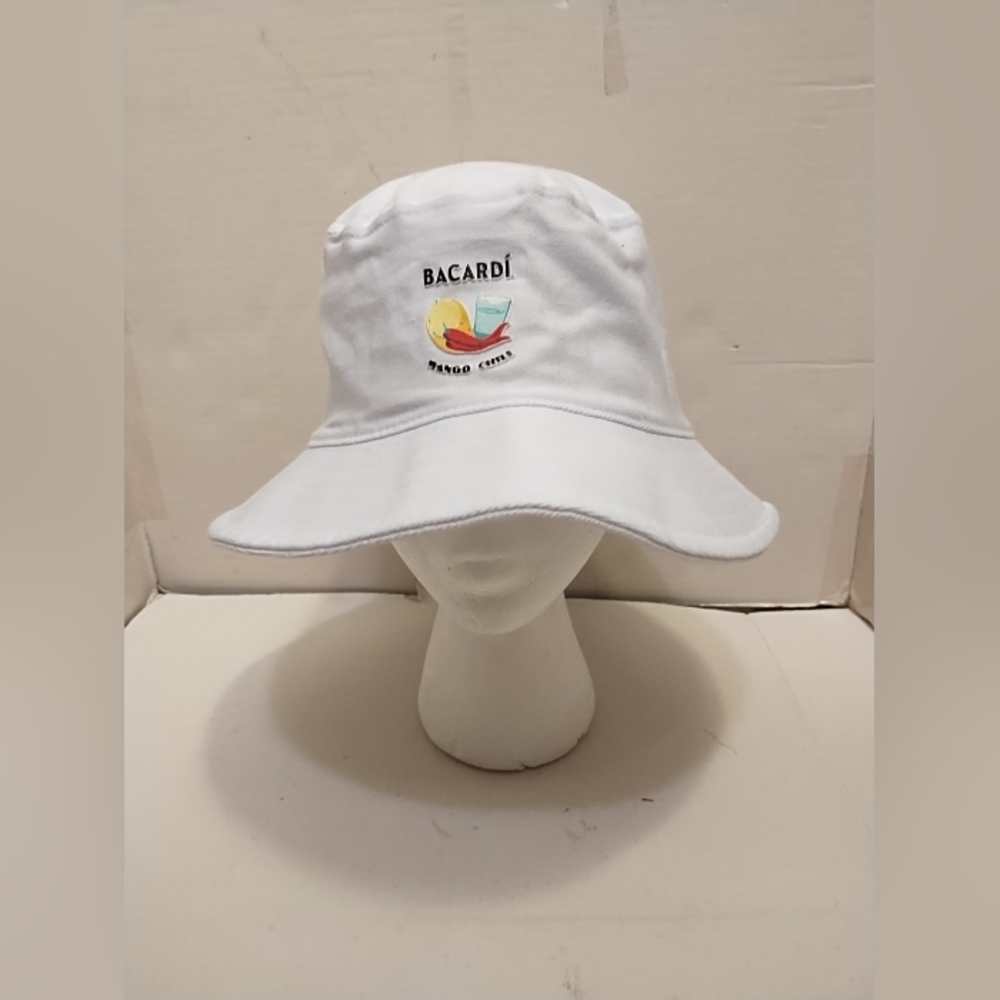 Bacardi Mango Chile Bucket Hat White OS Live Passionately Drink‎ Responsively